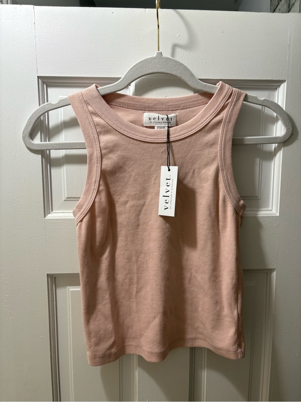 Velvet by Graham & Spencer Blush Ribbed Tank Top